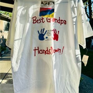 Best Grandpa White T-Shirt with Red Print Ready to be Personalized by grandkids